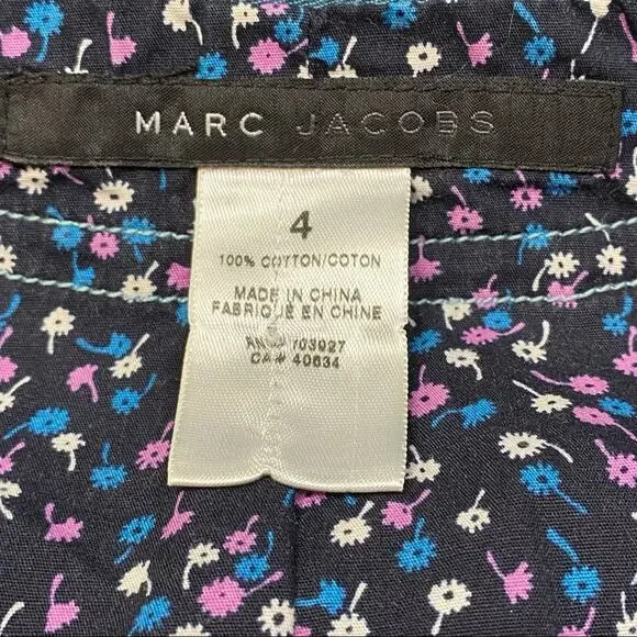 Marc Jacobs Military Style Cotton Blazer Womens Size 4 Light Teal Ribbon Detail - Picture 14 of 15